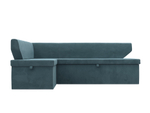 Диван кухонный угловой Омура левый угол, Бирюзовый, Велюр, 126105L