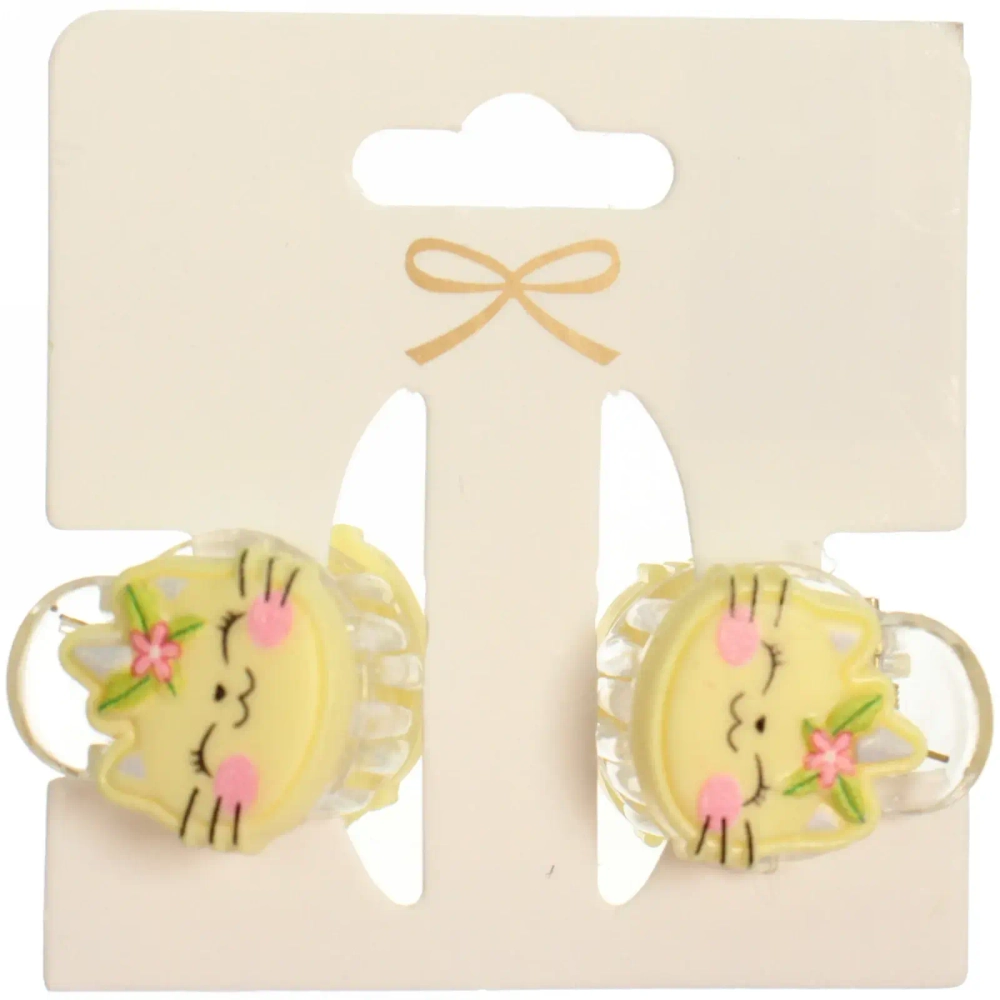 Заколки - крабы для волос детские 2шт на блистере «Flower Lolly», кошечки, 2.2 см