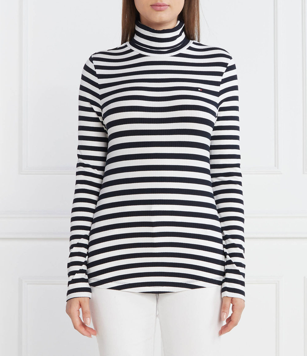 Гольф 5X2 RIB ROLL-NK LS Tommy Hilfiger - белый(WW0WW39826)