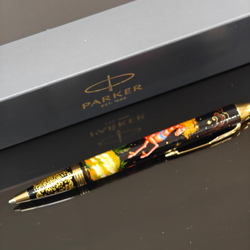 Ручка шариковая Parker "Сказочный конь" красный с ручной росписью в коробке
