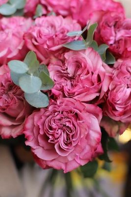 Букет из пионовидных розовых роз