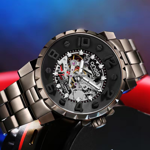 Часы наручные механические ANGIE PRESENT WATCH, сапфировое стекло, цвет платина