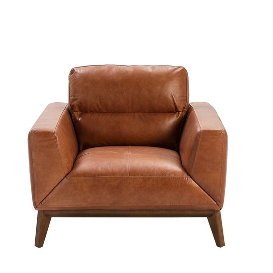 Кресло из кожи KF1016-1P /5036 светло-коричневое