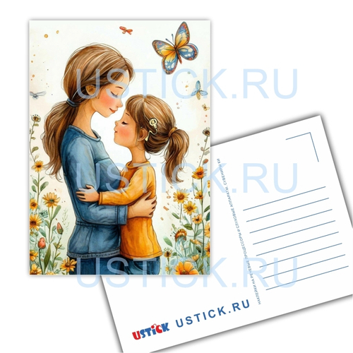 Открытка "Мама и дочка"