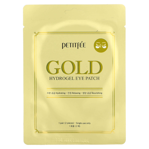 Petitfee, Гидрогелевые патчи для глаз, золото, 1 пара