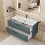 Тумба с раковиной для ванной Uperwood Foster New 100 см, подвесная, серый графит