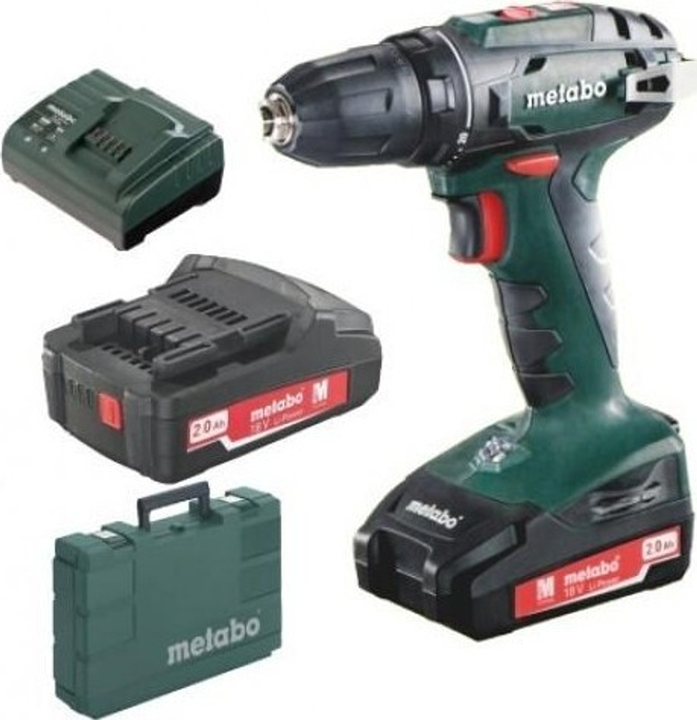 Аккумуляторный шуруповерт METABO BS 18 2x2.0 Ач 602207560