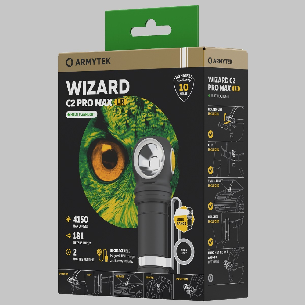 Мультифонарь налобный Armytek F06702C Wizard C2 Pro Max Magnet USB LR