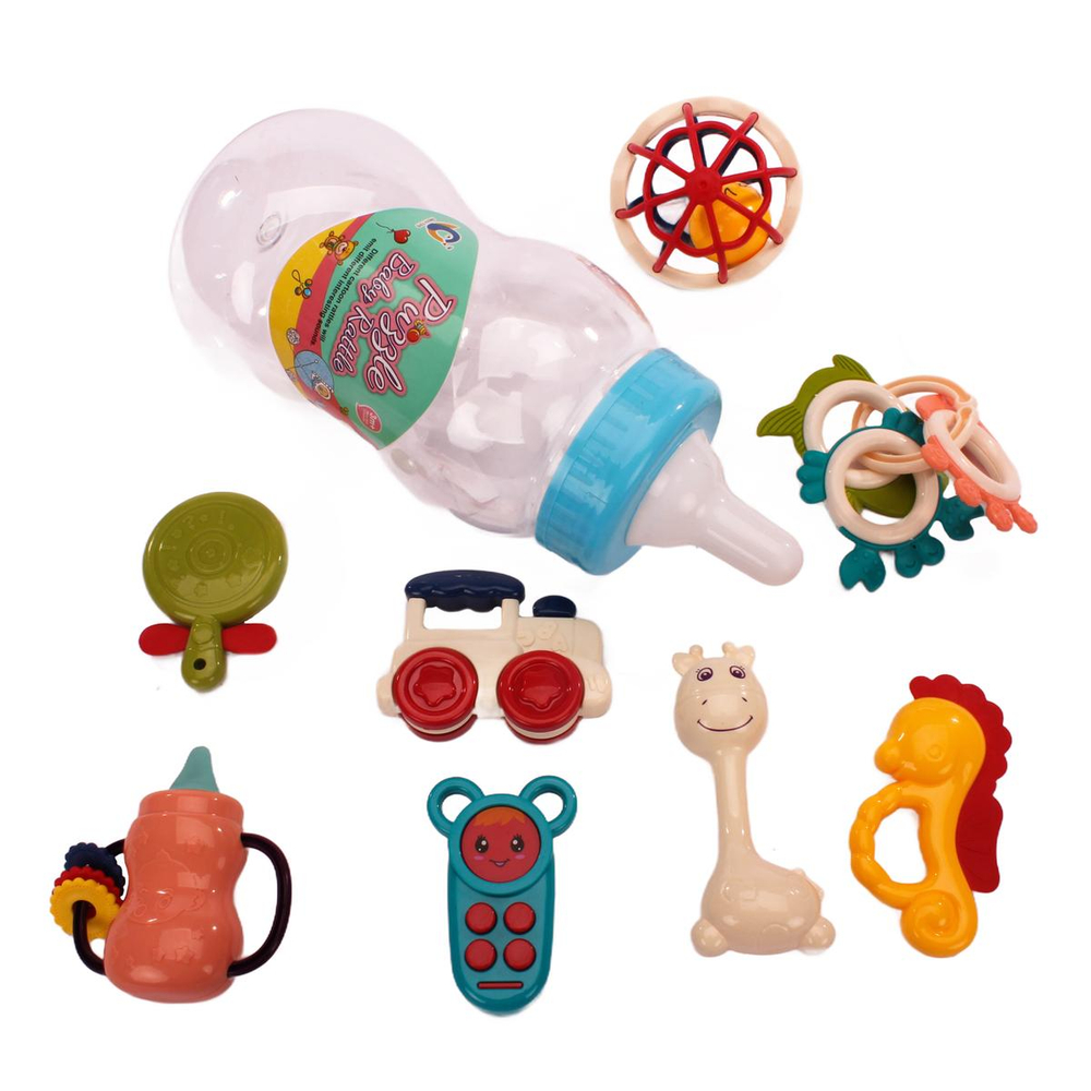 Набор погремушек 11шт, бутылочка 532-9