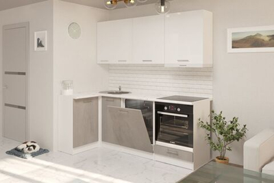 Кухонный гарнитур Терция прайм 1100х2000 мм, каркас ЛДСП, фасад ЛДСП,