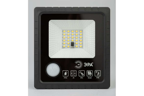 Прожектор светодиодный ЭРА 20Вт 5000K 350Лм с датчиком движения ПДУ IP65 уличный на солнечной батарее, Б0049545