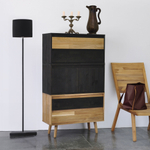 Комод, 70х28х35, Эдгар, с ящиками, для одежды, натуральный дуб, в прихожую, детскую, ванную комнату, черный, Dipriz