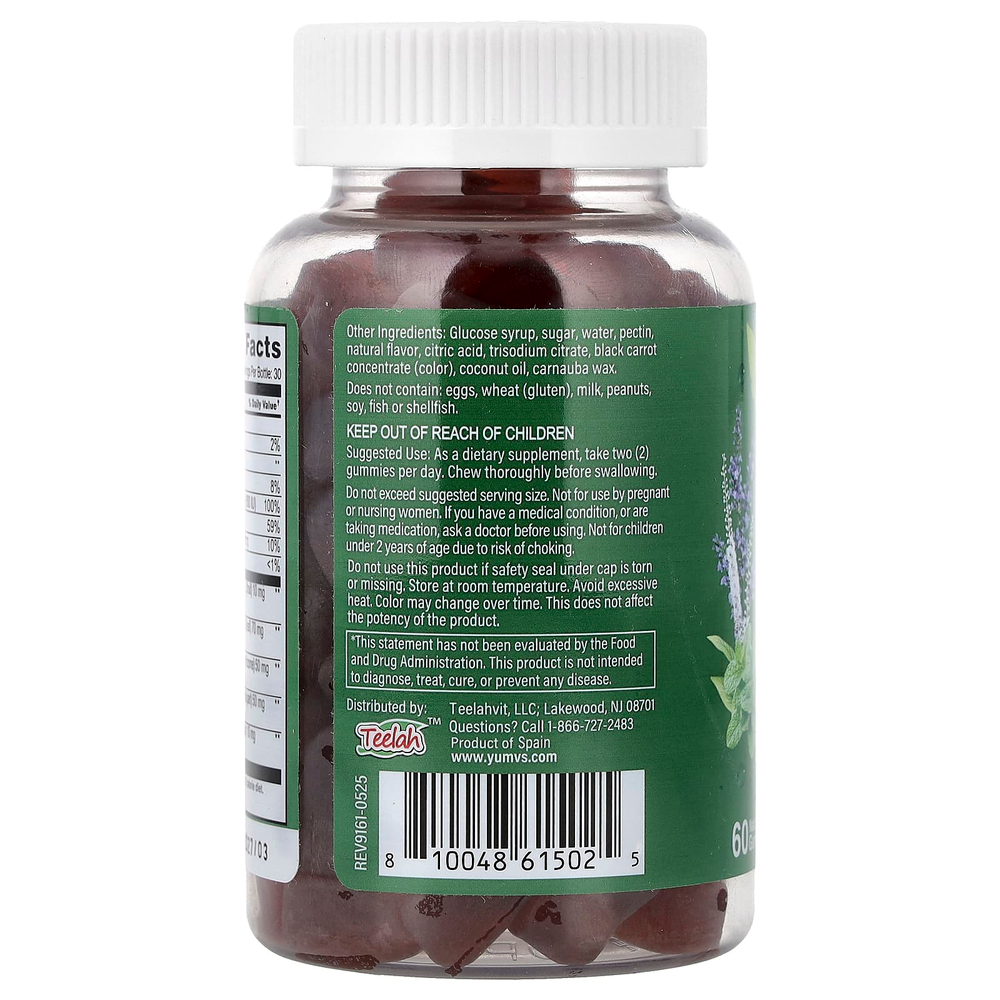 YumVs, жевательные таблетки для поддержки в период менопаузы, натуральный продукт, 60 жевательных конфет