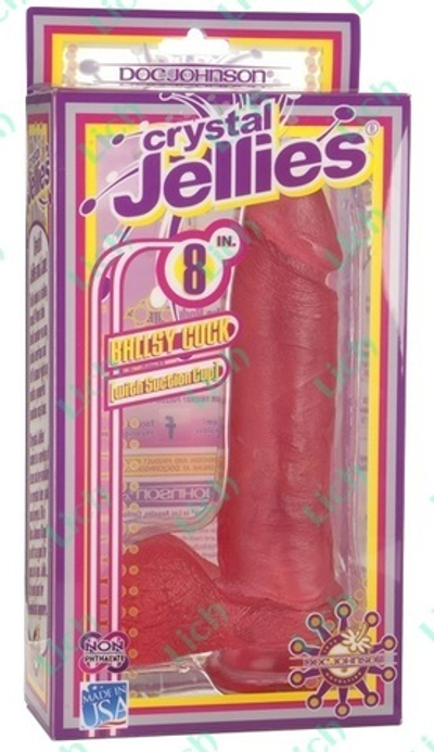 Розовый фаллос на присоске CRYSTAL JELLIES