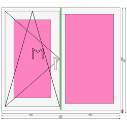 Пластиковое окно 950 х 1100 ТермА Эко + Москитная сетка