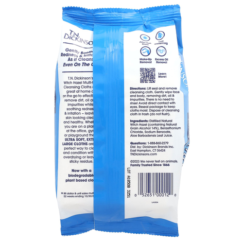 Dickinson Brands, гамамелис, успокаивающие очищающие салфетки, 25 биоразлагаемых салфеток