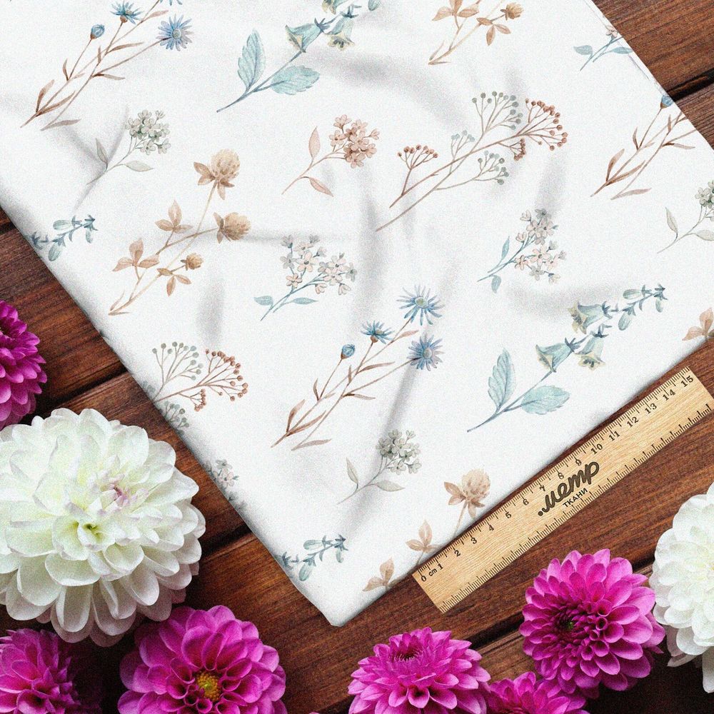 Ткань дюспо нежные полевые цветы