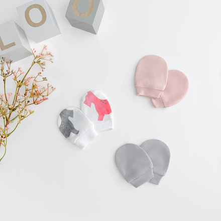 Антицарапки сет из 3х пар LooJoo Собачки / Пудра / Серый шелк