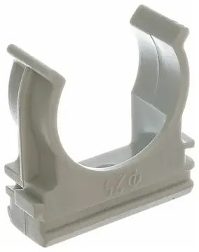 Клипса для гофротрубы серая 25мм