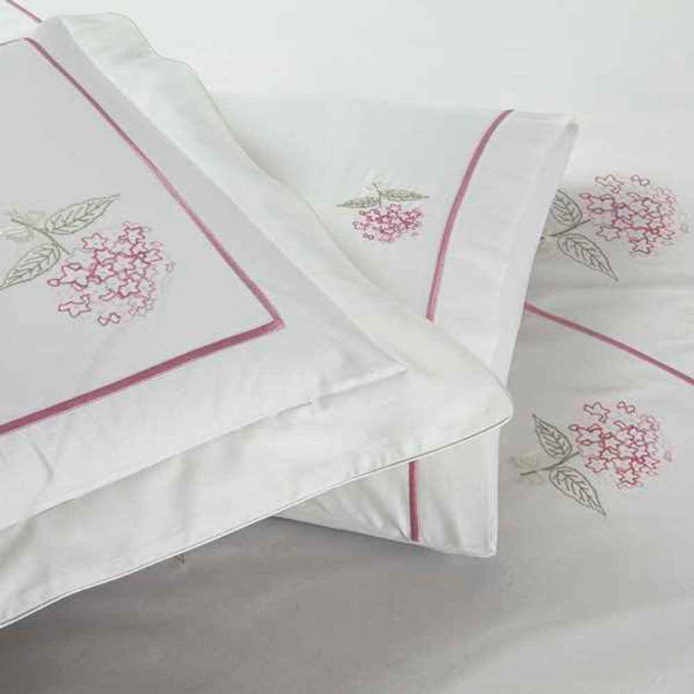 Постельное белье 2 спальное евро Tivolyo home Ortanca розовое