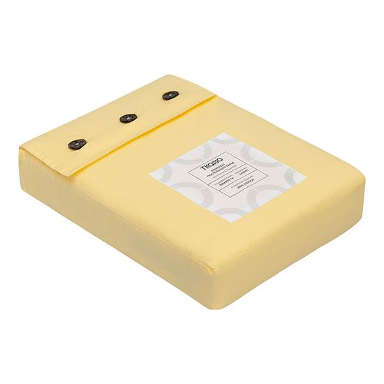 Комплект постельного белья из стираного перкаля светло-желтого цвета из коллекции essential, 150х200 см