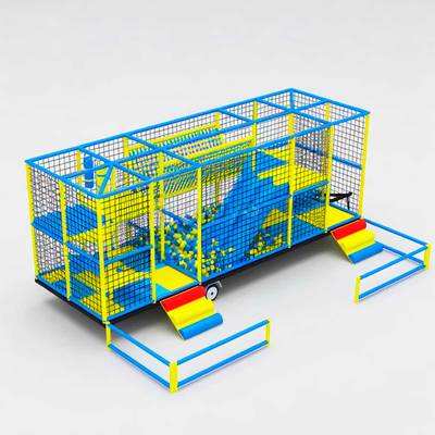 Детский игровой лабиринт с крышей «Прыг-скок Вагончик» 4,87×2,46×2,8 м