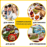 Тарелка одноразовая бумажная 180 мм комплект 100 шт. БЮДЖЕТ белая мелованная LAIMA (3 штуки в упаковке)