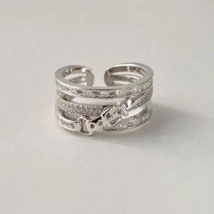 Кольцо «Hermes Пряжка» Silver