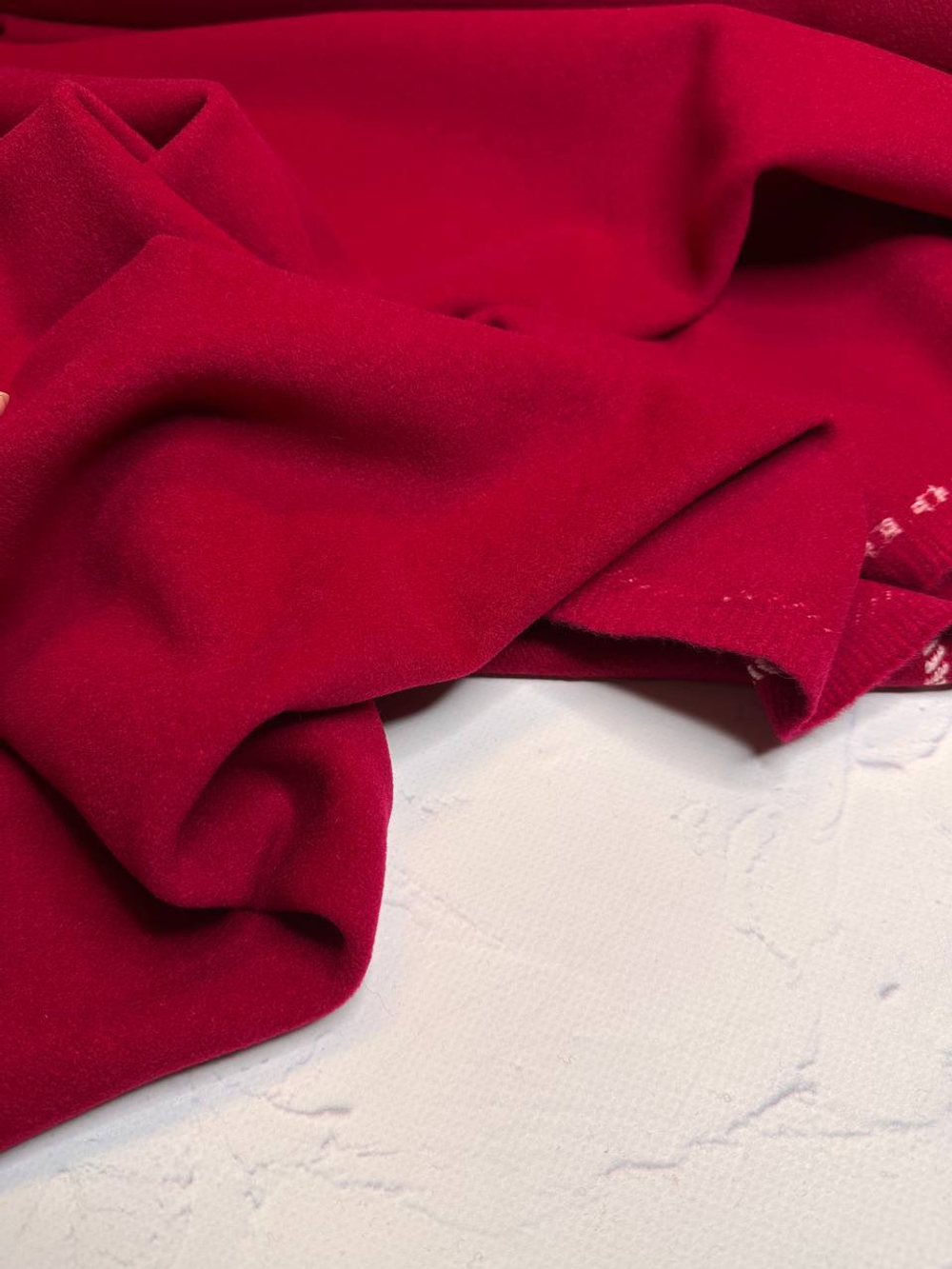Пальтовая однотонная ворсовая смесовая шерсть с полиамидом (Alta Moda, Гранатовая страсть, 150, 520 гр/м2, 80%шерсть/9%кашемир/11%полиамид)