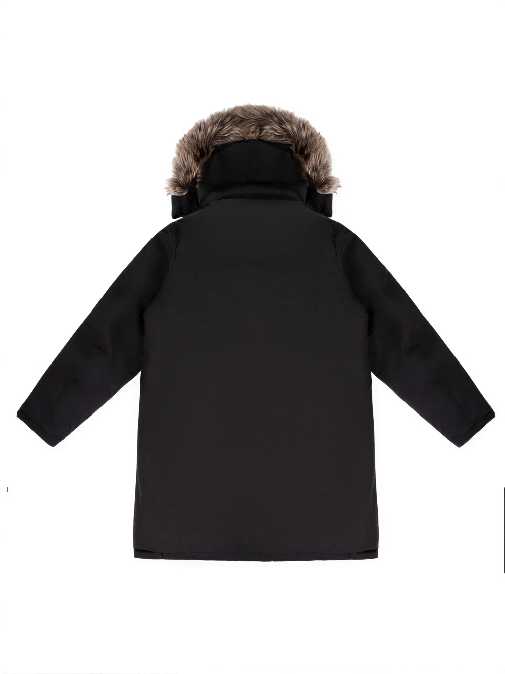 Куртка удлиненная утепленная с мехом черная