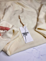 Плательно-костюмный жаккардовый сирсакер с узором (88%шерсть/10%полиамид/2%эластан, Бежевая слоновая кость/крупные круги в тон, 125, 232 гр/м2)