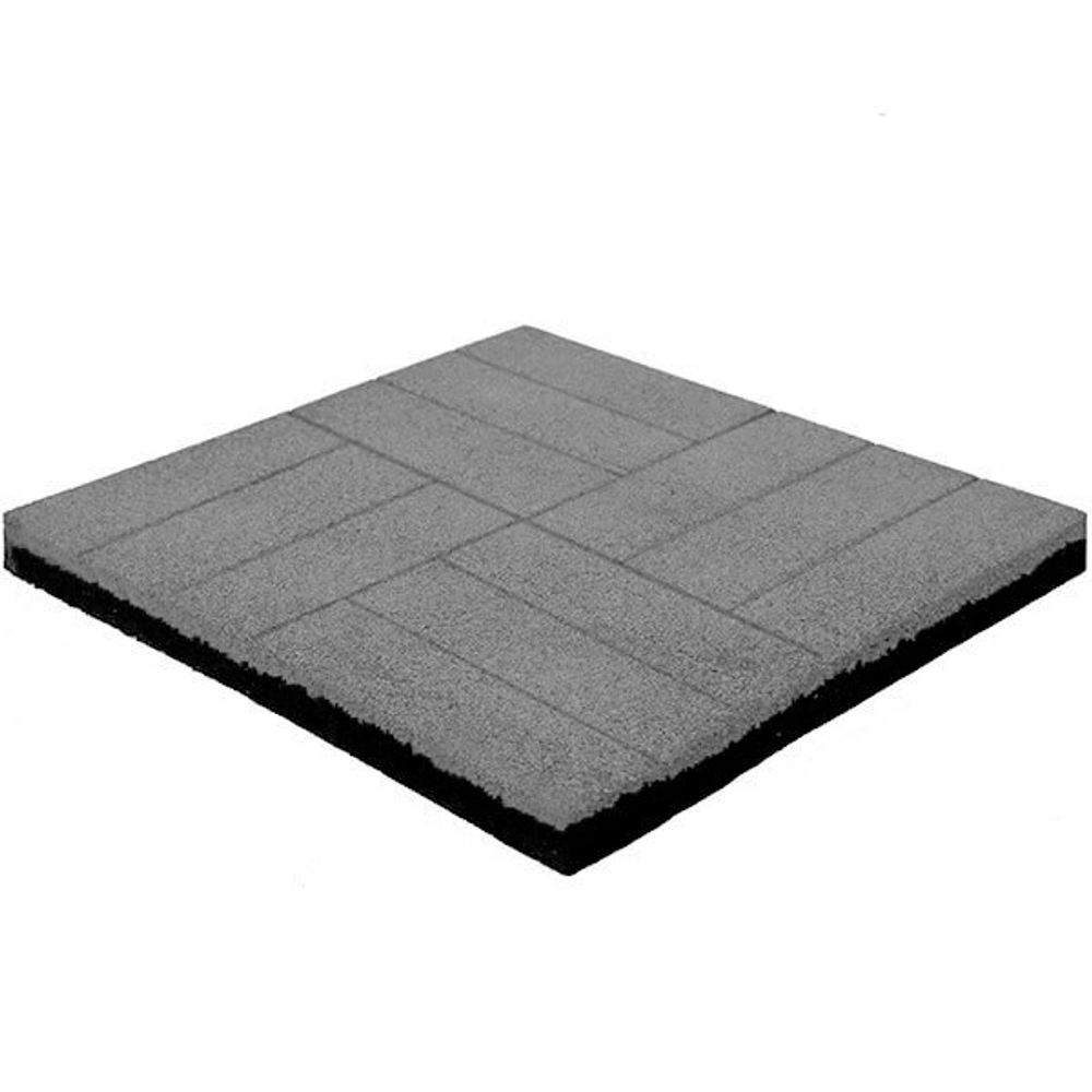 Резиновая плитка «Кирпич» 500х500x20 мм  Серая