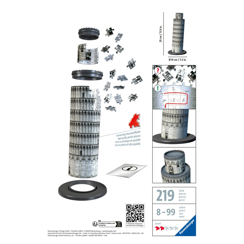 Пазл 3D Ravensburger 125579 Пизанская башня 216 элементов 125579 — фото 2