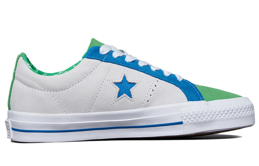 Converse one star Pro Vintage Waterproof Shock Absorbing Low Panel Shoes White and Green Blue