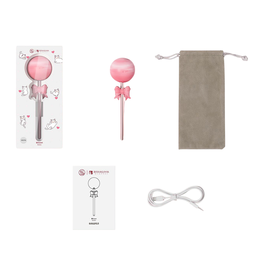 Мини вибростимулятор 12,3см в форме леденца на палочке BeYourLover Lollipop Vibrator Powerful Mini Wand Massager VX219A