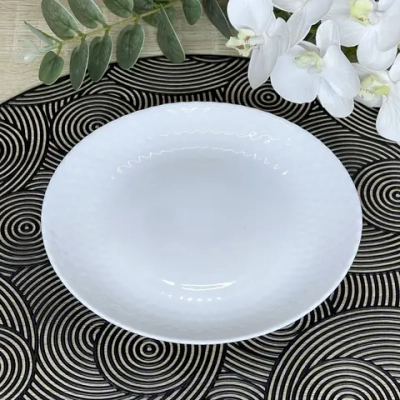 Тарелка «White magic» 18,5*1,8см стеклокерамика Ромбы