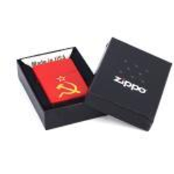 Зажигалка ZIPPO Classic Red Matte™ с Изображением серпа и молота ZP-233 Серп и Молот