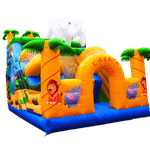 Детский надувной батут-горка "Задорный слонёнок"