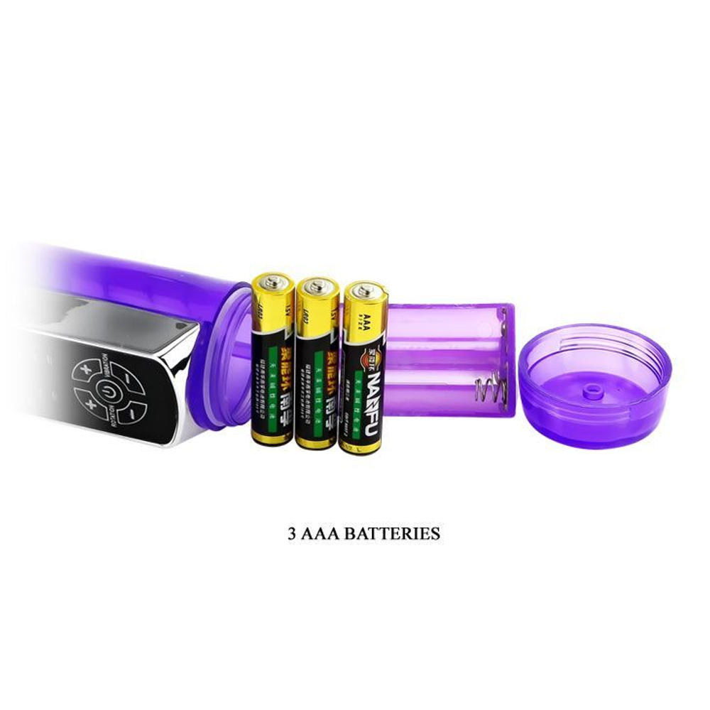 Фиолетовый вибратор-ротатор Passionate Baron - 22 см.