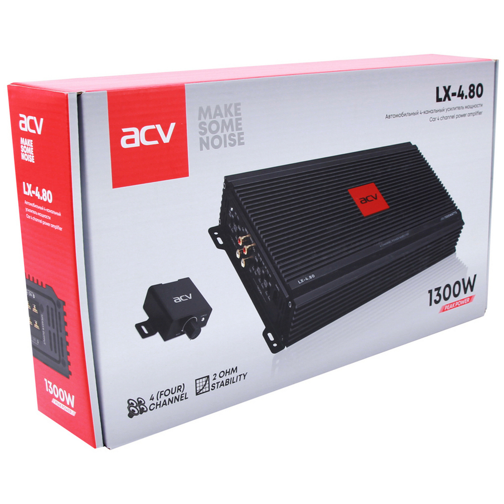 Усилитель автомобильный ACV LX-4.80 (4-х канал.1300W)