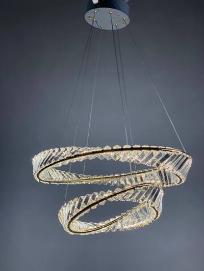 Люстра подвесная светодиодная Lanbos, LED 90 Вт, до 20 кв м, золотая