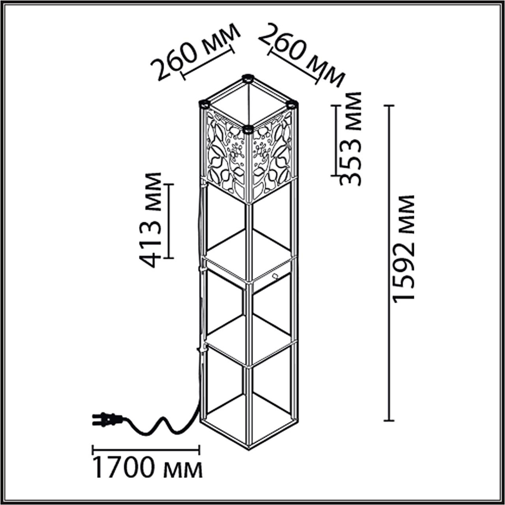 8092/1F LN Торшер E27 1*60Вт 220В IP20 COMFI