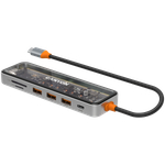 CANYON hub DS-13 7in1 4k USB-C Transparent Space Grey