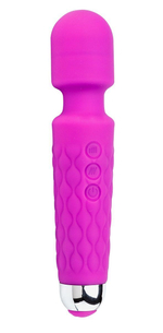 Фиолетовый перезаряжаемый wand-вибратор - 20,5 см.