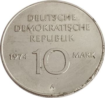 10 марок 1974 Германия (ГДР) «25 лет образования ГДР - Герб»
