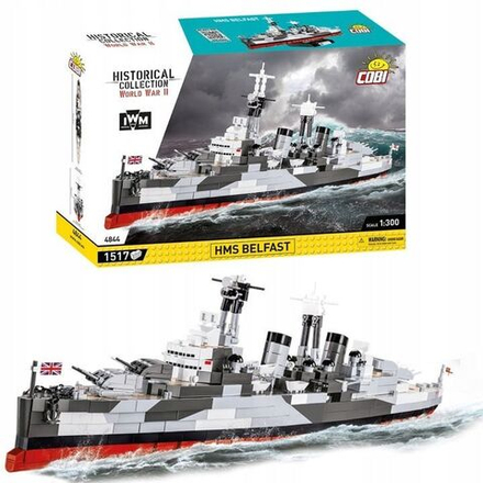 Конструктор пластиковый Cobi HMS BELFAST - Крейсер Белфаст 1517эл. - Коби 4844