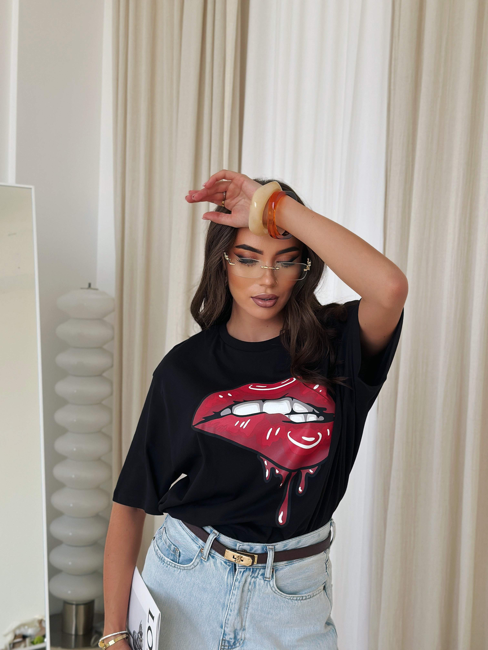 Футболка оверсайз с принтом длинная4