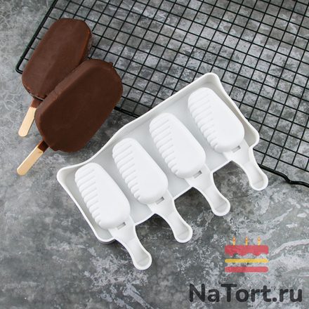 Форма силиконовая  «Эскимо Фантазия», 4 ячейки