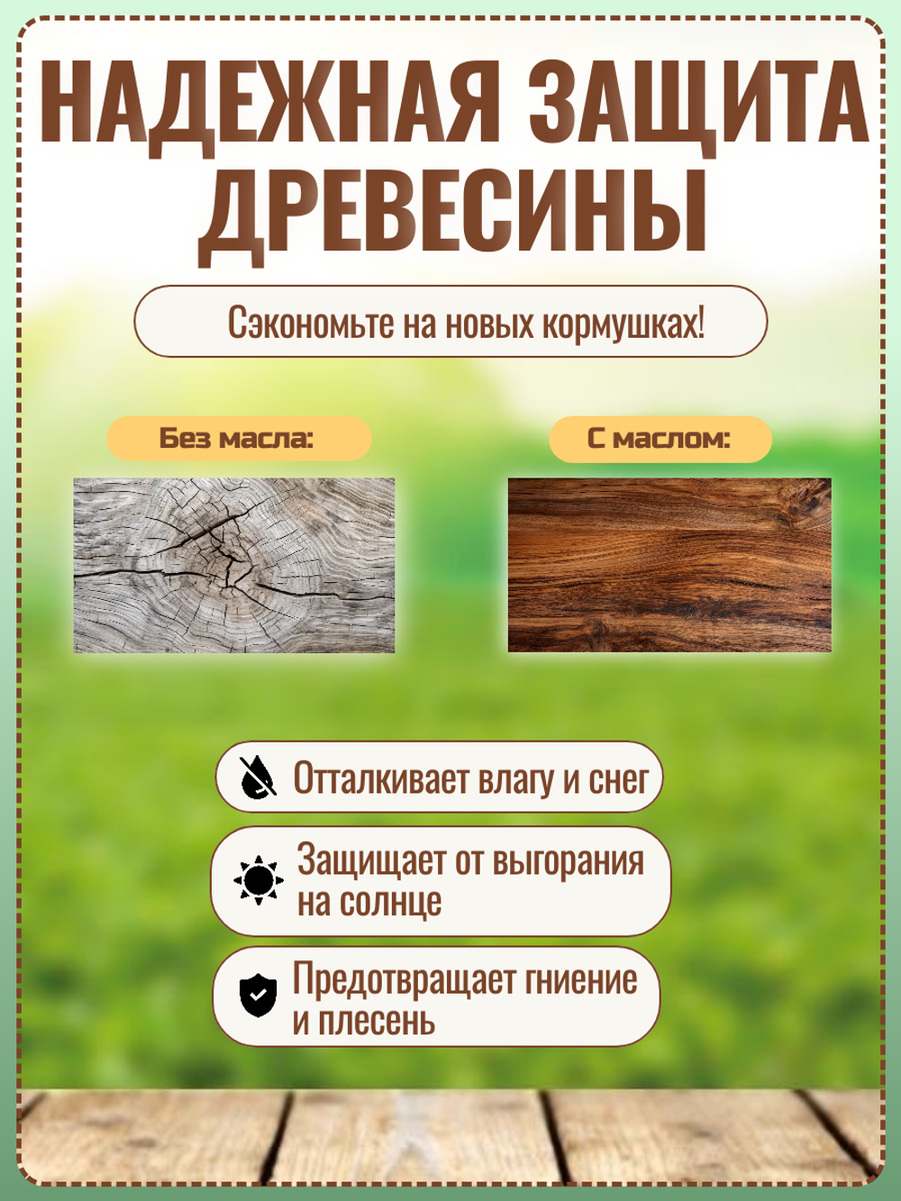 Масло для деревянных кормушек