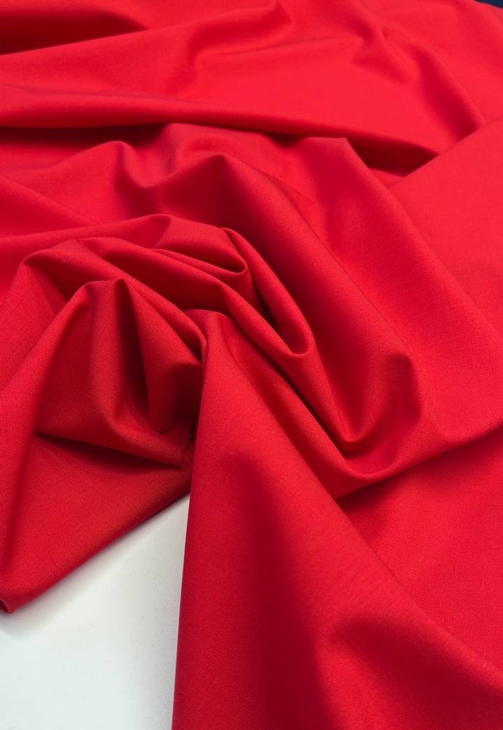 Шерсть с эластаном костюмно-плательная красная